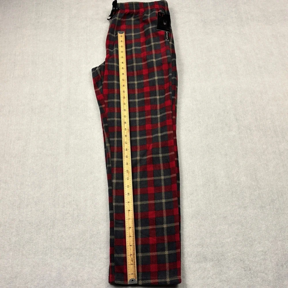 Spyder Pajama Pants Mens Large Red Plaid Fleece Loungewear New NWT Size L